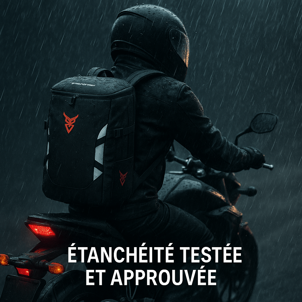 Sac à dos moto étanche 28L extensible avec sangles ajustables | TheRiderBag™