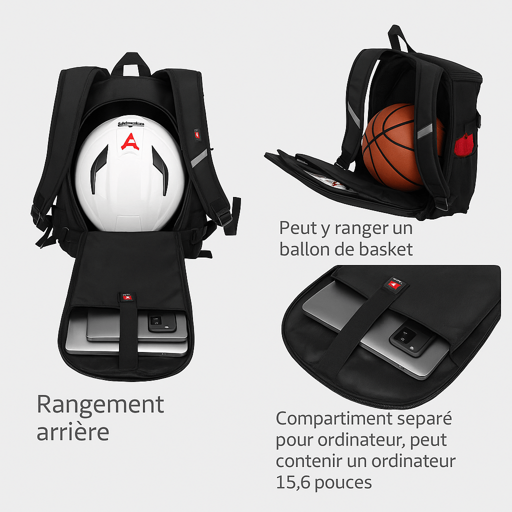 Sac à dos moto étanche 28L extensible avec sangles ajustables | TheRiderBag™