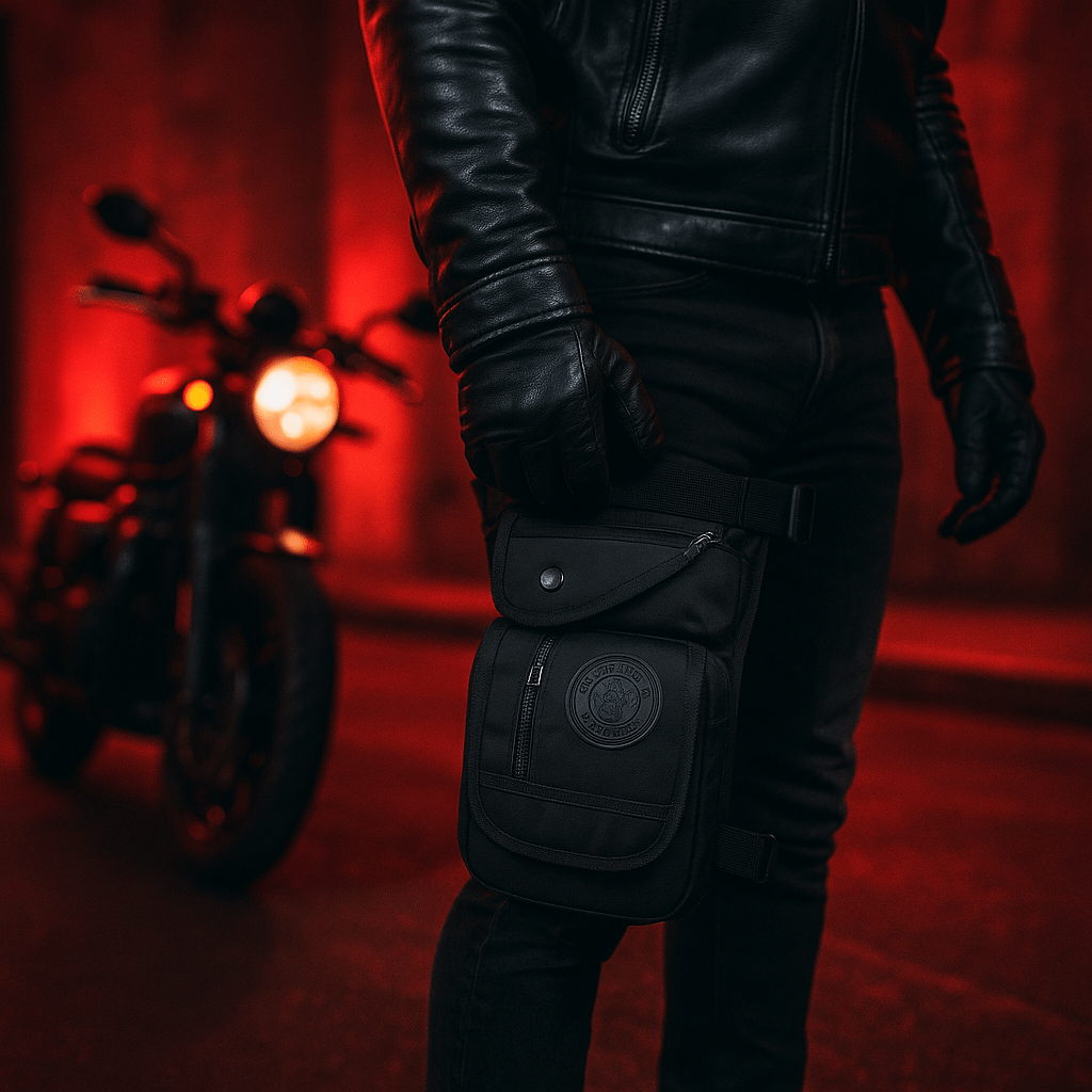 Sacoche de jambe moto vintage | TheRiderBag™
