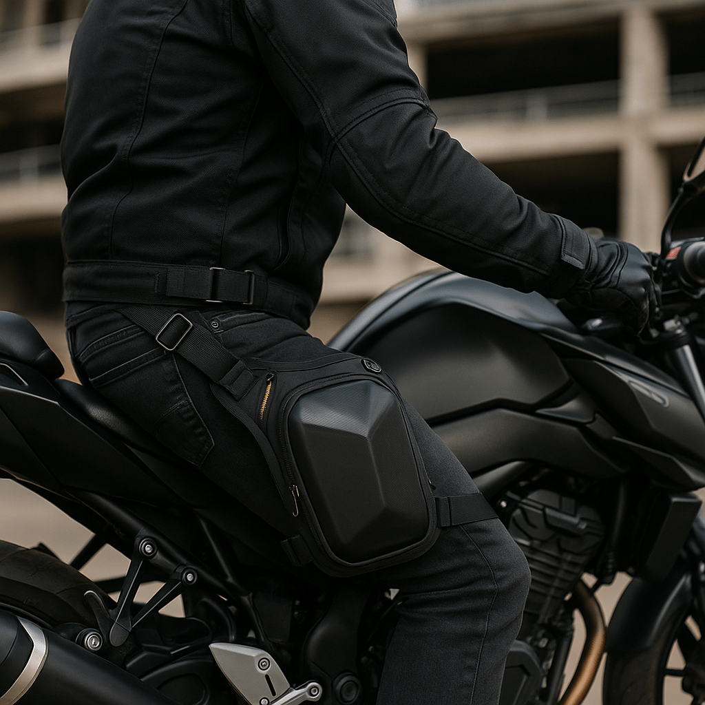 Sacoche de jambe moto tactique étanche - respirante et modulable | TheRiderBag™