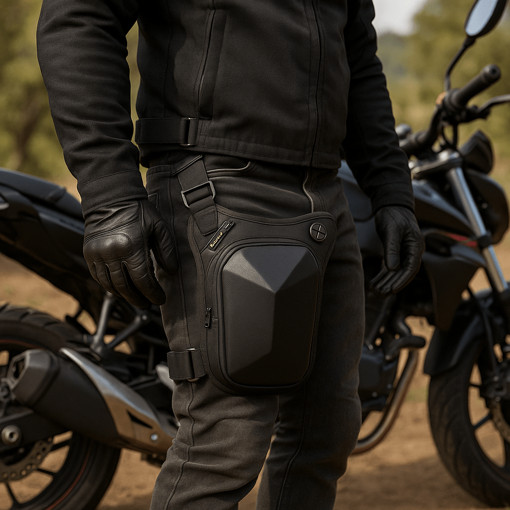 Sacoche de jambe moto tactique étanche - respirante et modulable | TheRiderBag™