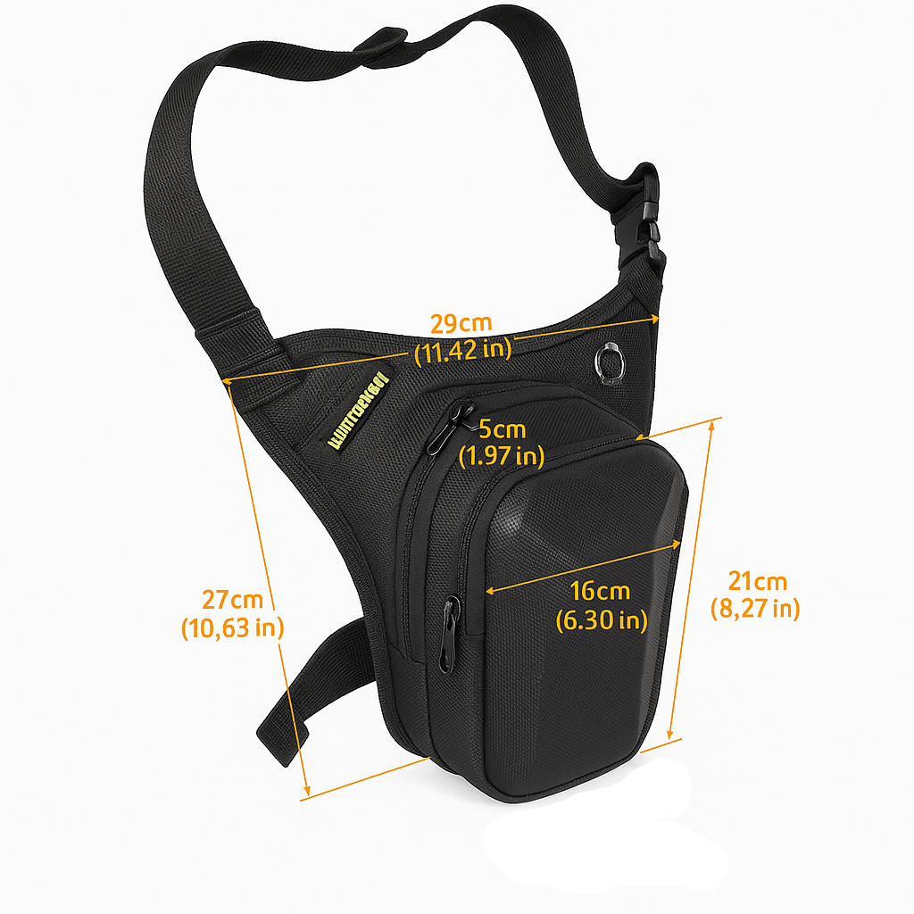 Sacoche de jambe moto tactique étanche - respirante et modulable | TheRiderBag™