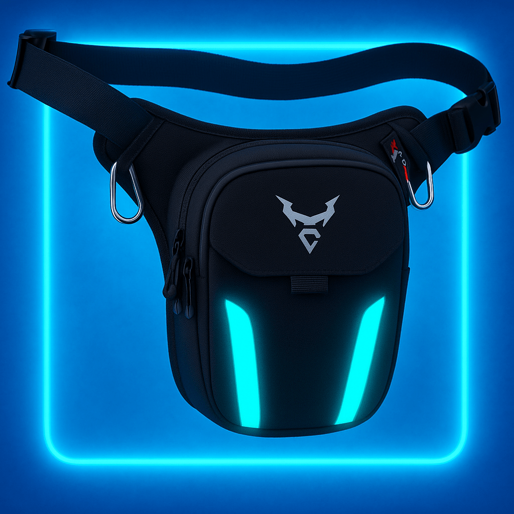 Sacoche de jambe moto étanche pour Femme avec lumière LED | TheRiderBag™