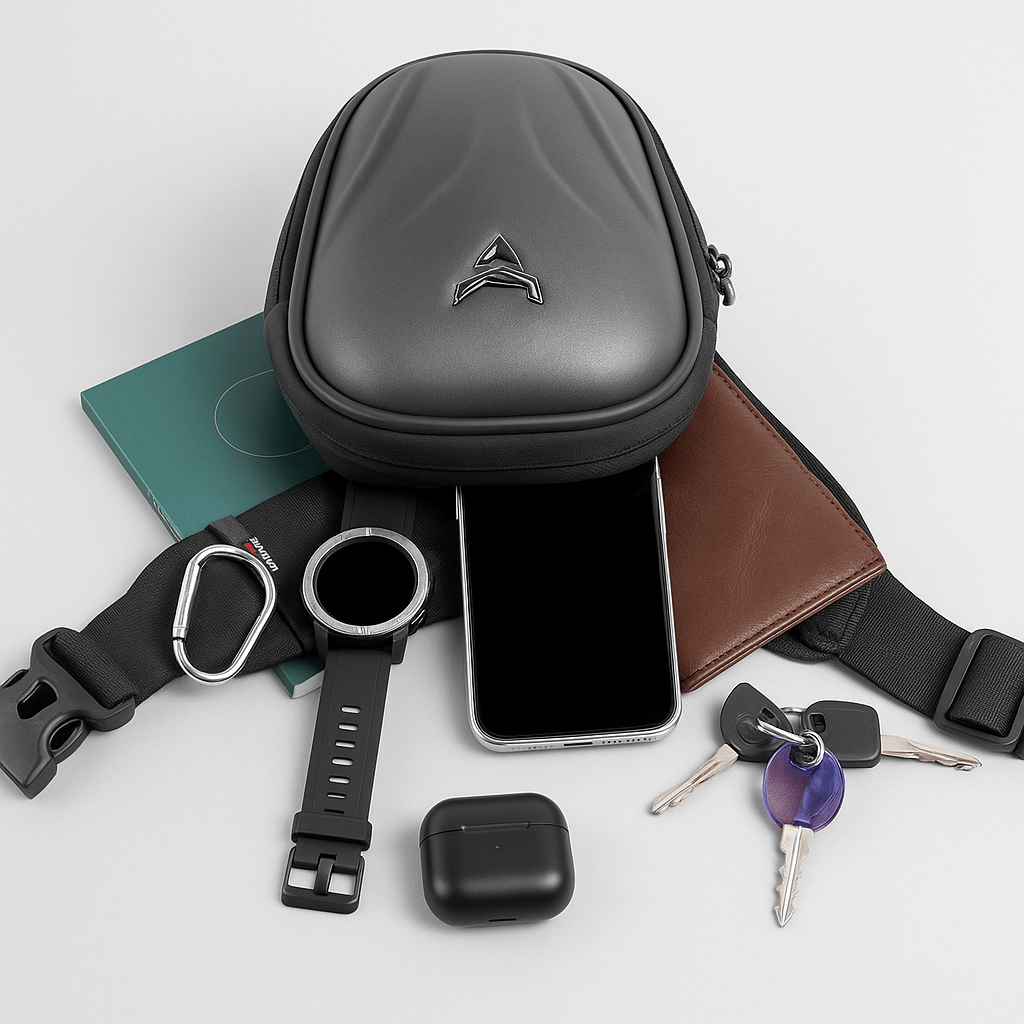 Sacoche de jambe rigide étanche moto – EVA haute capacité | TheRiderBag™