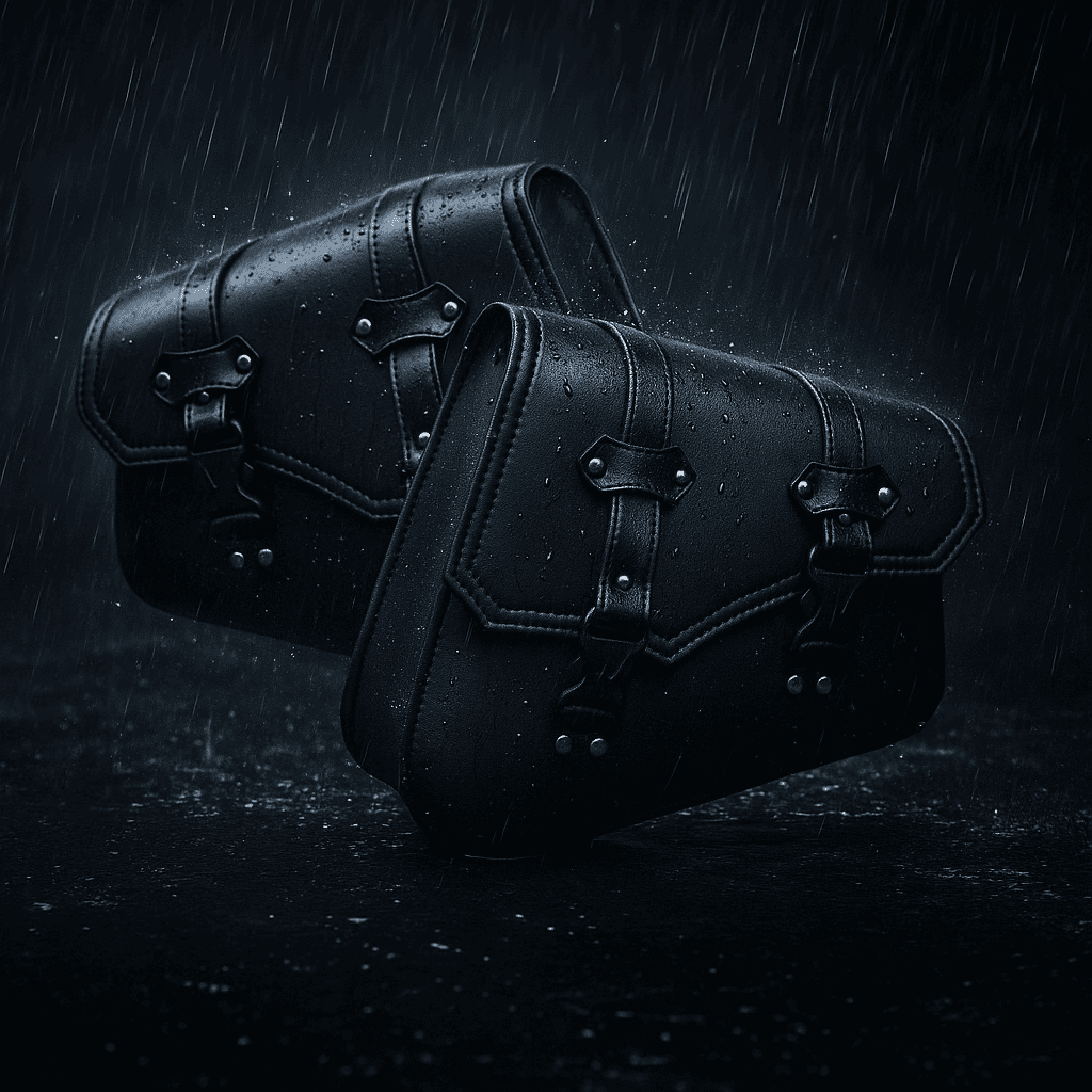 Paire de Sacoches cavalières latérales compactes – Cuir mat – TheRiderBag™