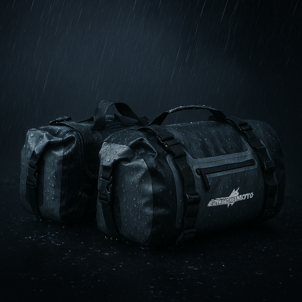 Paire de Sacoches cavalières moto 50L étanches – Universelles Adventure – TheRiderBag™