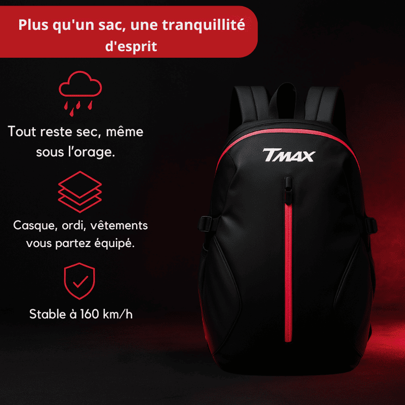 Sac à dos moto femme étanche 48L pour casque et accessoires | TheRiderBag™