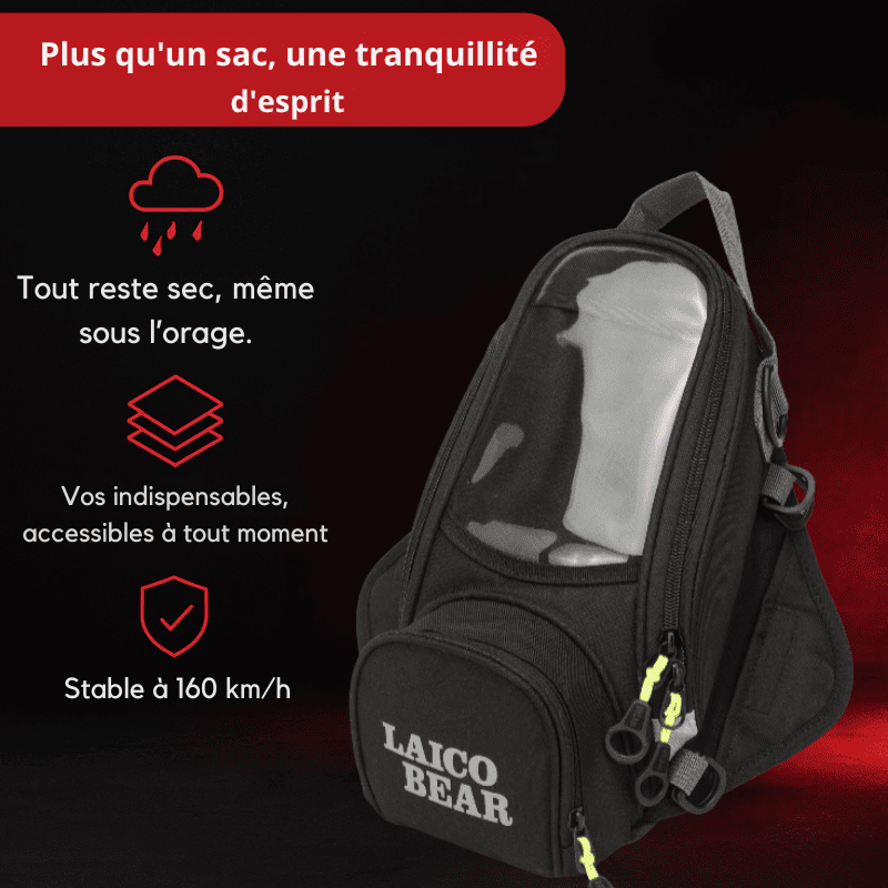 Sacoche réservoir moto magnétique étanche avec coque rigide | TheRiderBag™