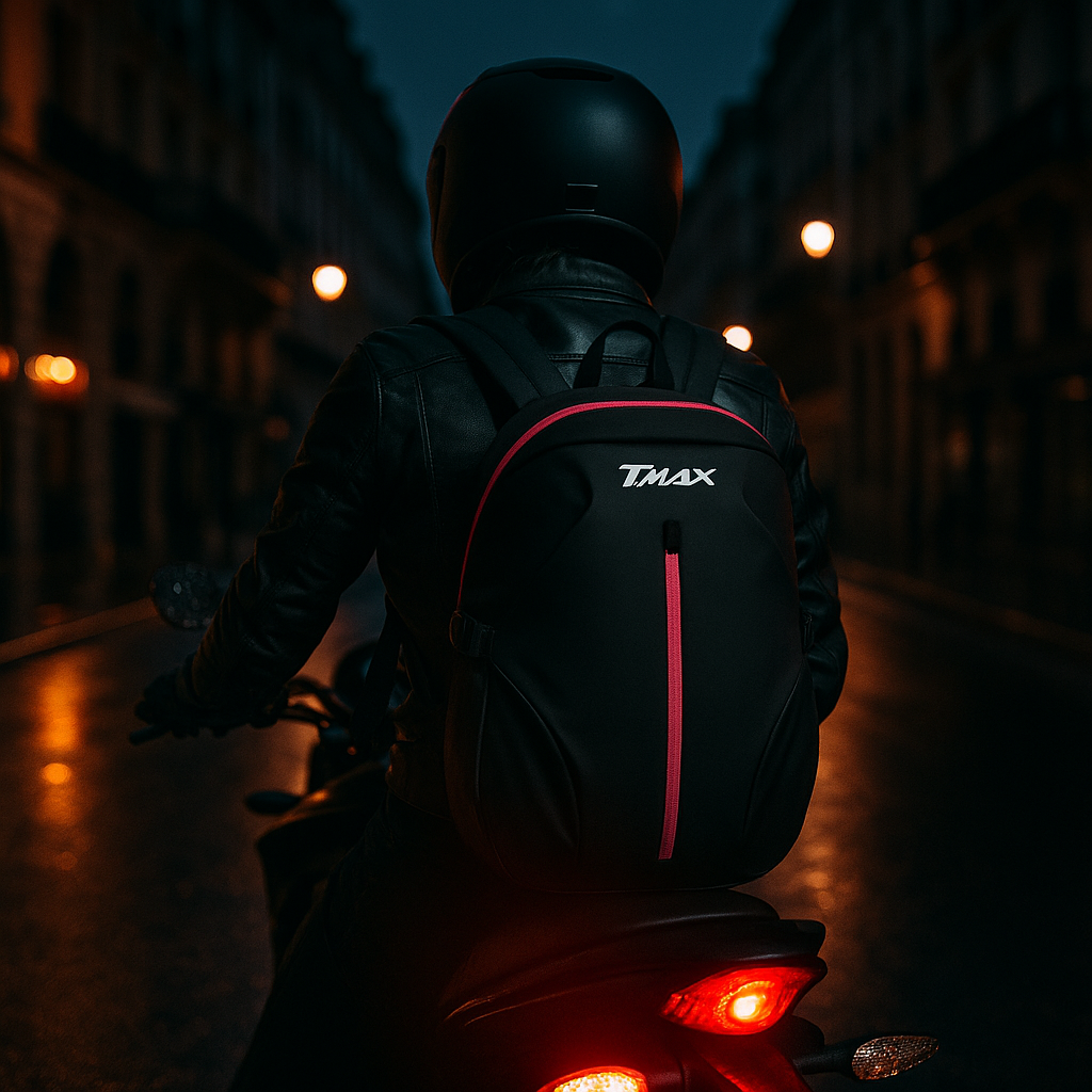 Sac à dos moto femme étanche 48L pour casque et accessoires | TheRiderBag™