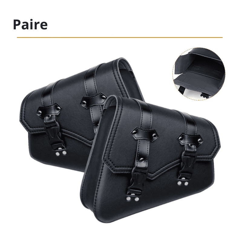 Paire de Sacoches cavalières latérales compactes – Cuir mat – TheRiderBag™