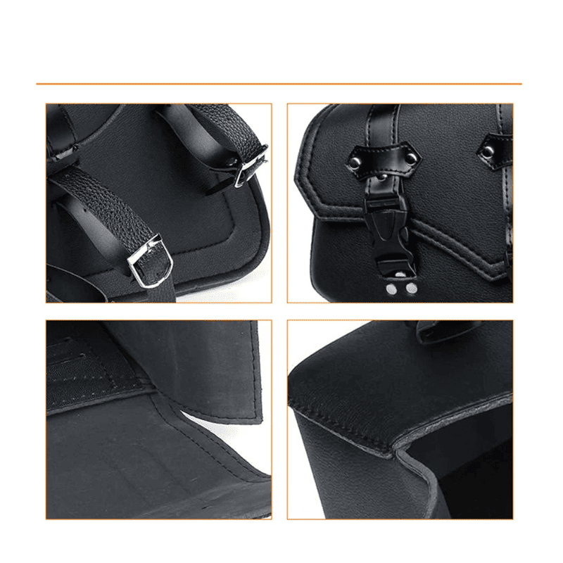 Paire de Sacoches cavalières latérales compactes – Cuir mat – TheRiderBag™