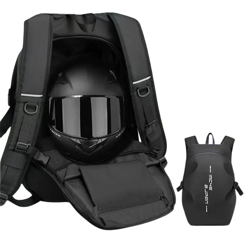 Sac à dos moto étanche 35L avec ouverture double & porte-casque intégré | TheRiderBag™