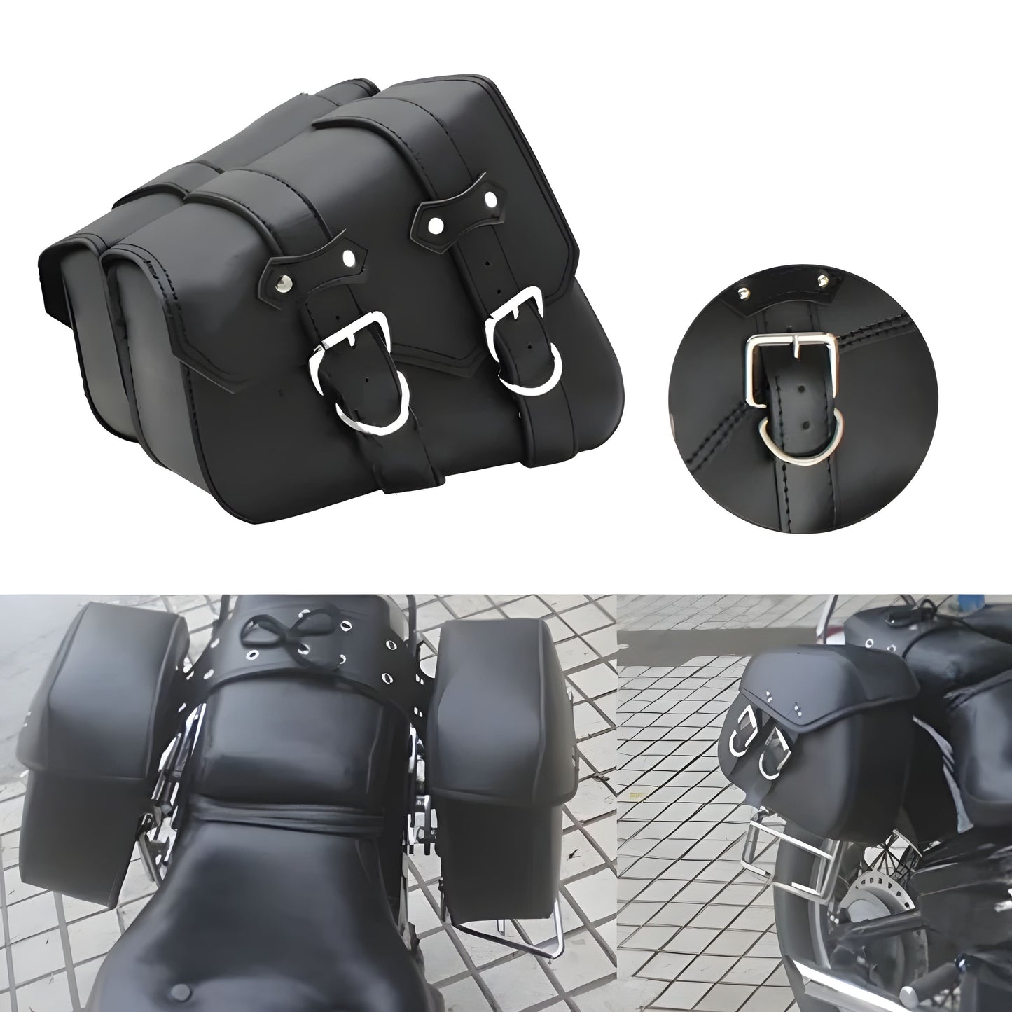 Paire de Sacoches cavalières latérales compactes – Cuir rigide – TheRiderBag™