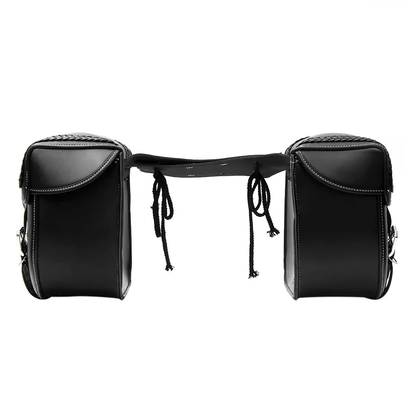 Sacoches cavalières latérales rigides – Paire tressée en cuir – TheRiderBag™