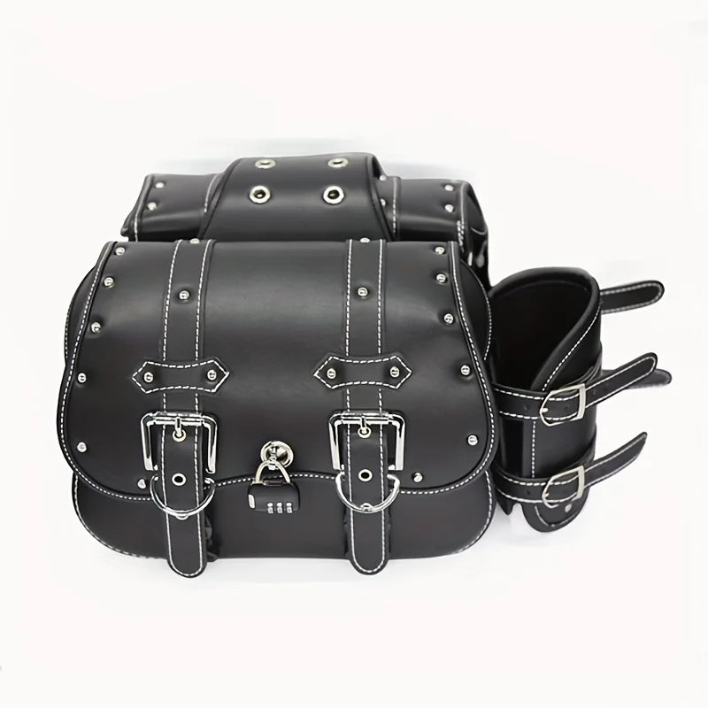 Paire de Sacoches cavalières latérales moto – Rigides vintage en cuir – TheRiderBag™