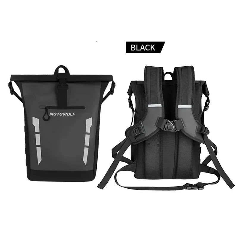 Sac à dos moto étanche avec bande réfléchissante | TheRiderBag™
