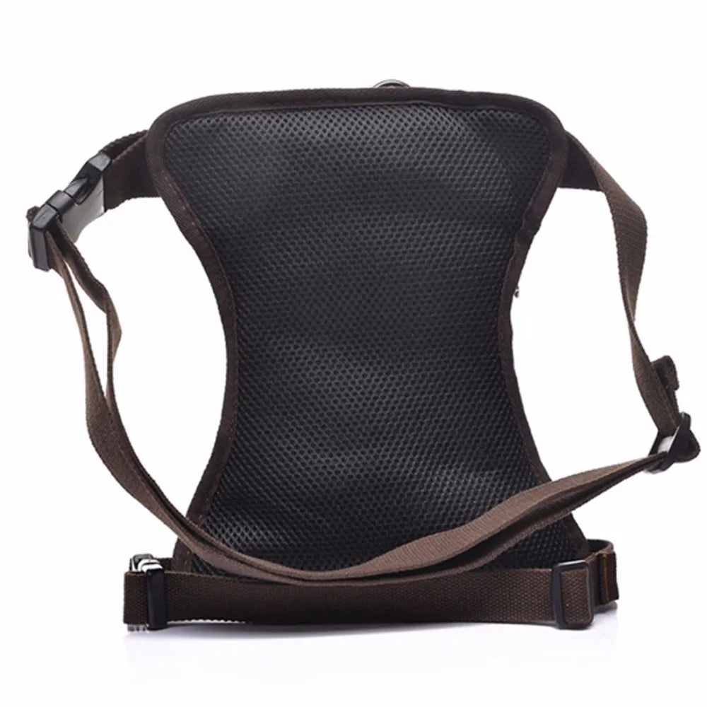 Sacoche de jambe moto en toile – Ceinture & cuisse, style casual | TheRiderBag™