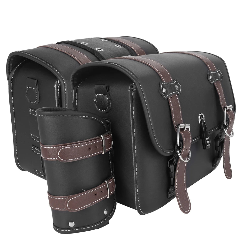 Sacoches cavalières latérales vintage – Paire rigide en cuir – TheRiderBag™