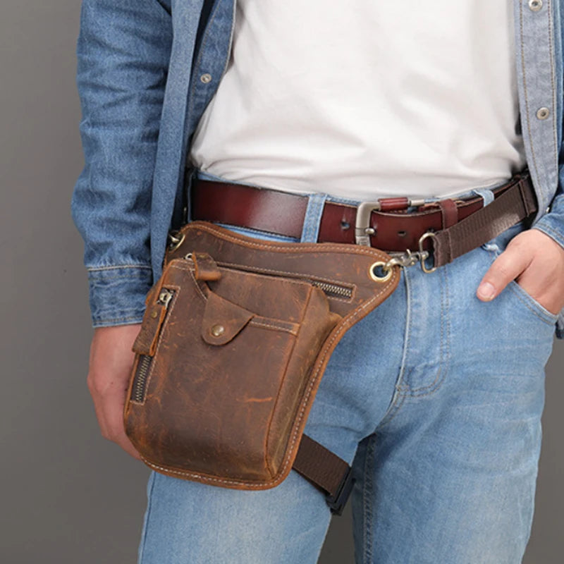 Sacoche de jambe moto vintage pour hommes – TheRiderBag™