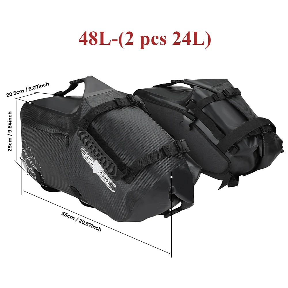 Paires de Sacoches cavalières latérales étanches 48L – PVC souple TheRiderBag™