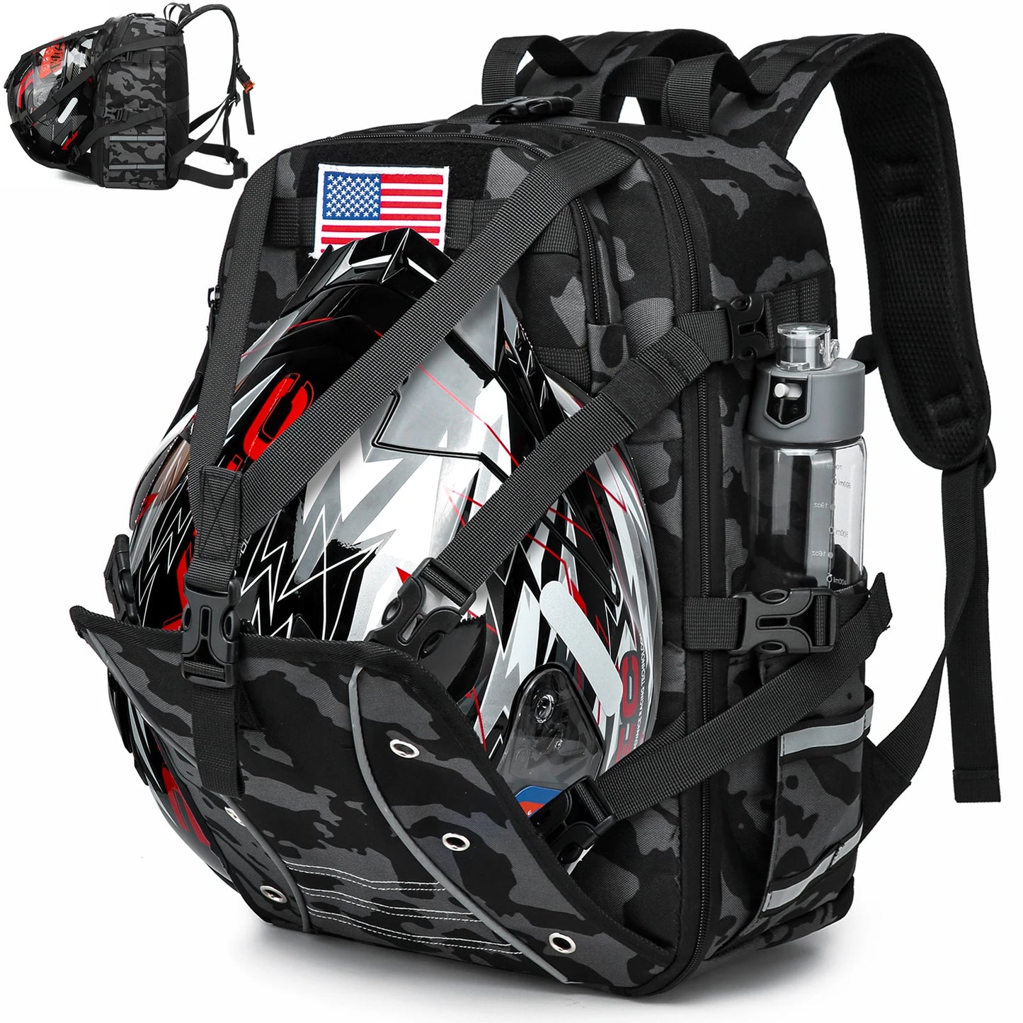 Sac à dos moto étanche 30L avec porte-casque extensible | TheRiderBag™