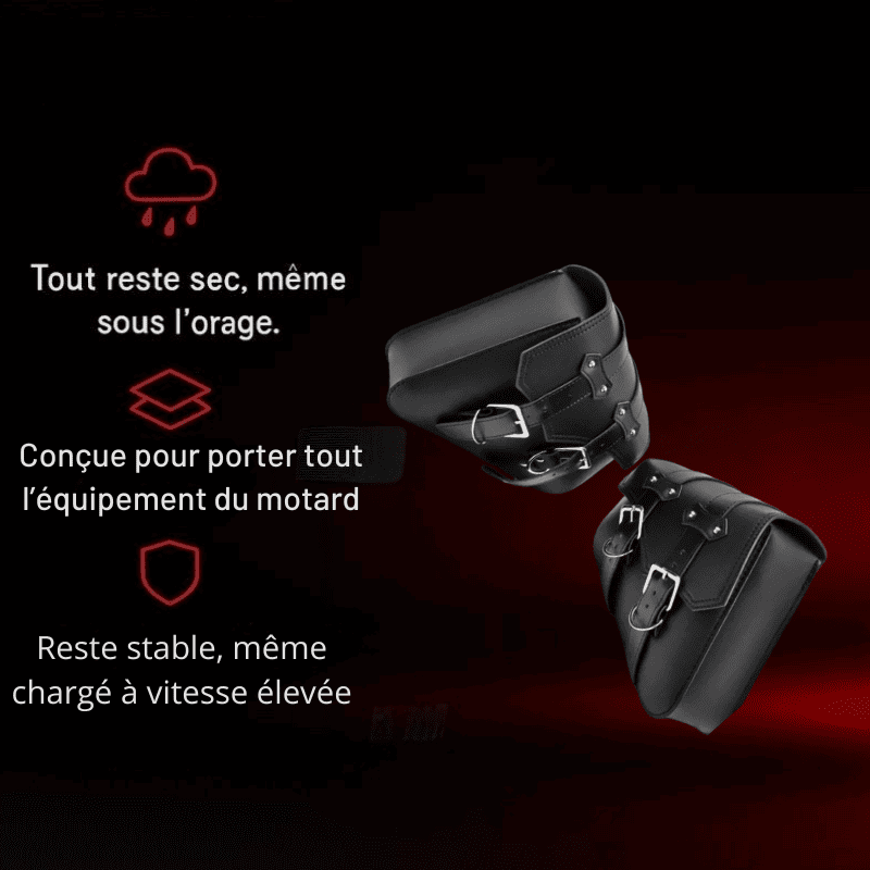 Paire de Sacoches cavalières latérales compactes – Cuir rigide – TheRiderBag™