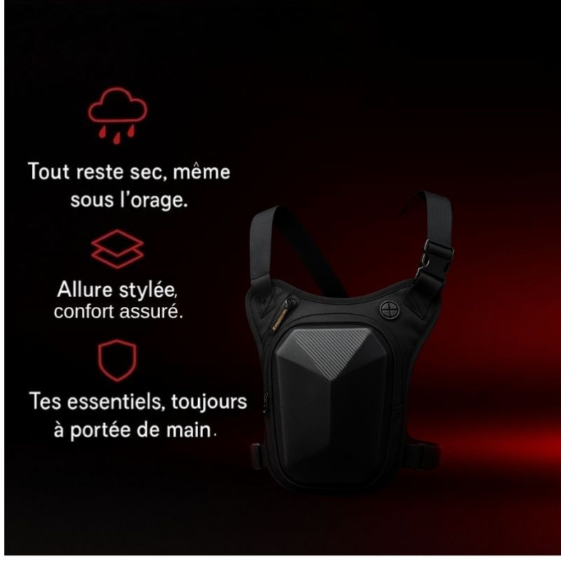 Sacoche de jambe moto tactique étanche - respirante et modulable | TheRiderBag™