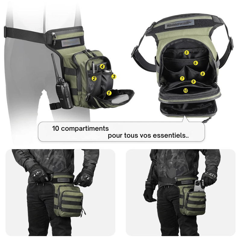 Sacoche de jambe moto 3L Étanche | TheRiderBag™