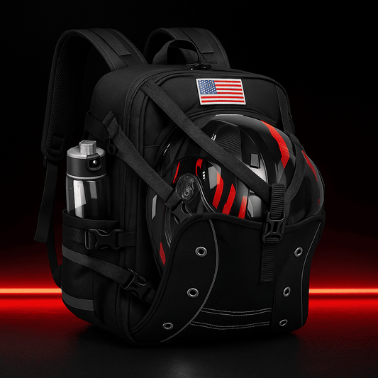Sac à dos moto étanche 30L avec porte-casque extensible | TheRiderBag™