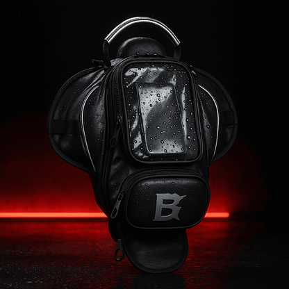 Sacoche réservoir moto magnétique étanche avec écran GPS | TheRiderBag™