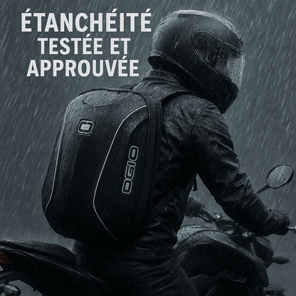 Sac à dos moto rigide 48L étanche avec compartiment casque intégral | TheRiderBag™