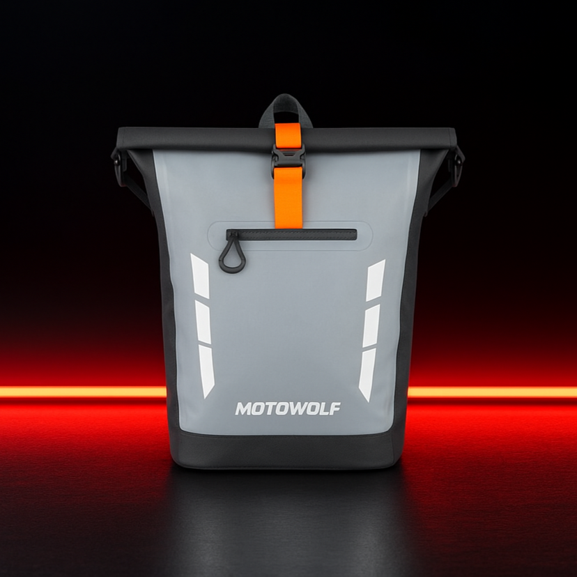Sac à dos moto étanche avec bande réfléchissante | TheRiderBag™