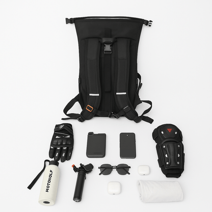 Sac à dos moto étanche avec bande réfléchissante | TheRiderBag™