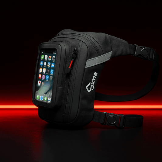 Sacoche de jambe moto souple étanche avec poche tactile | TheRiderBag™