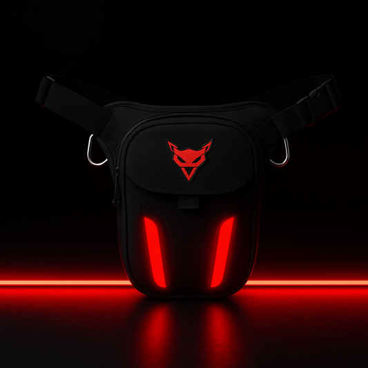 Sacoche de jambe moto étanche pour Femme avec lumière LED | TheRiderBag™