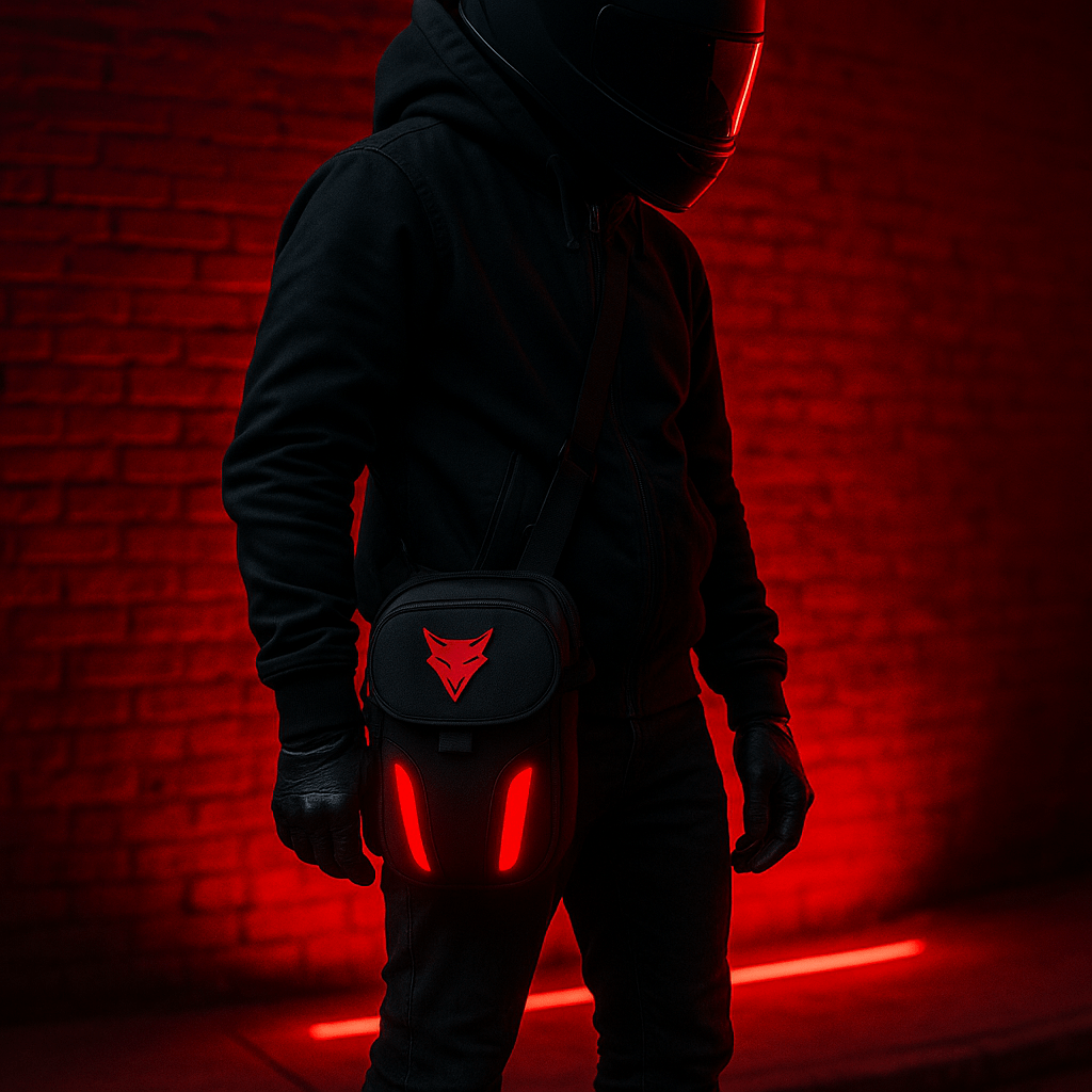 Sacoche de jambe moto étanche pour Femme avec lumière LED | TheRiderBag™