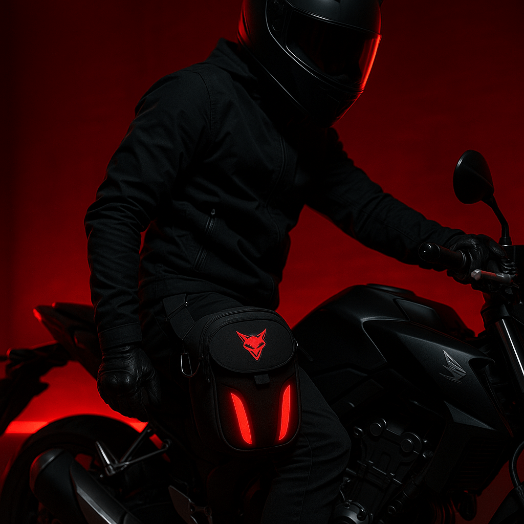 Sacoche de jambe moto étanche pour Femme avec lumière LED | TheRiderBag™