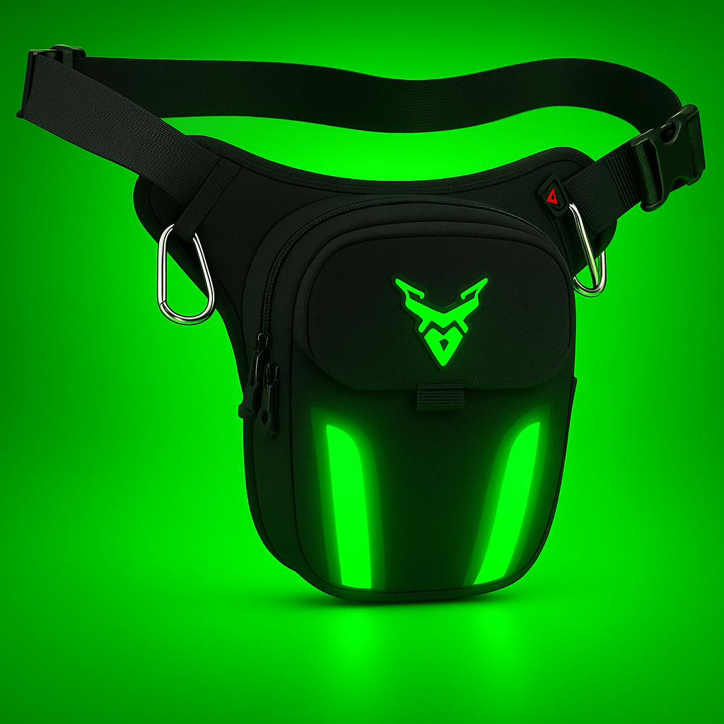 Sacoche de jambe moto étanche pour Femme avec lumière LED | TheRiderBag™