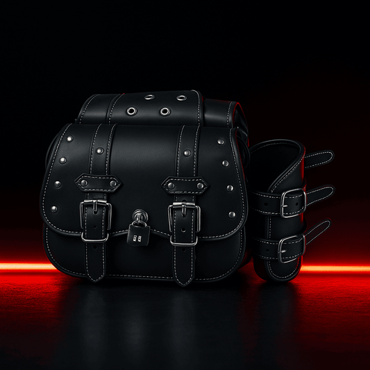 Paire de Sacoches cavalières latérales moto – Rigides vintage en cuir  – TheRiderBag™