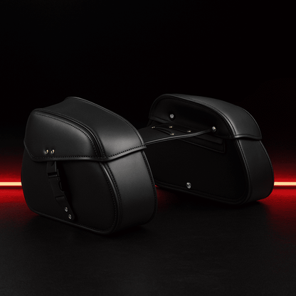 Paire de Sacoches scavalières latérales moto Cuir souple  – TheRiderBag™