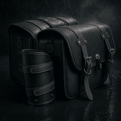 Sacoches cavalières latérales vintage – Paire rigide en cuir – TheRiderBag™