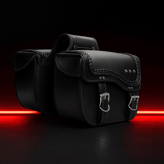 Sacoches cavalières latérales rigides – Paire tressée en cuir  – TheRiderBag™
