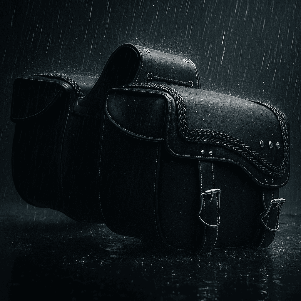 Sacoches cavalières latérales rigides – Paire tressée en cuir  – TheRiderBag™