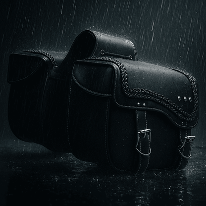 Sacoches cavalières latérales rigides – Paire tressée en cuir  – TheRiderBag™