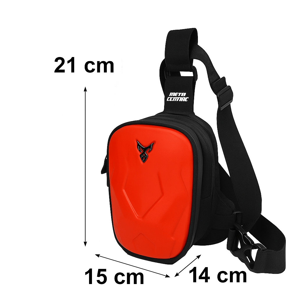 Sacoche de jambe rouge - rigide étanche – EVA haute protection – TheRiderBag™