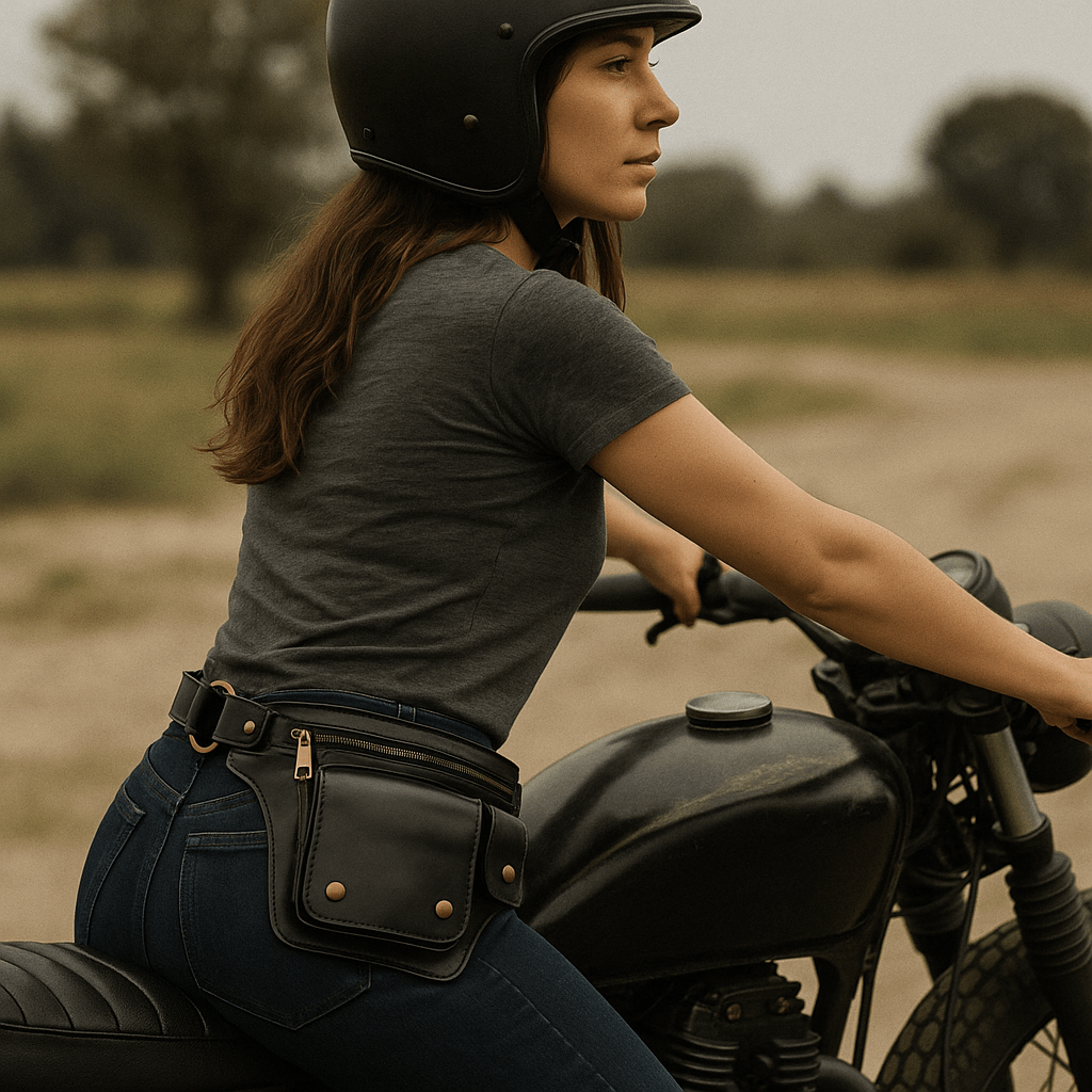 Sacoche ceinture  style biker vintage femme  – TheRiderBag™