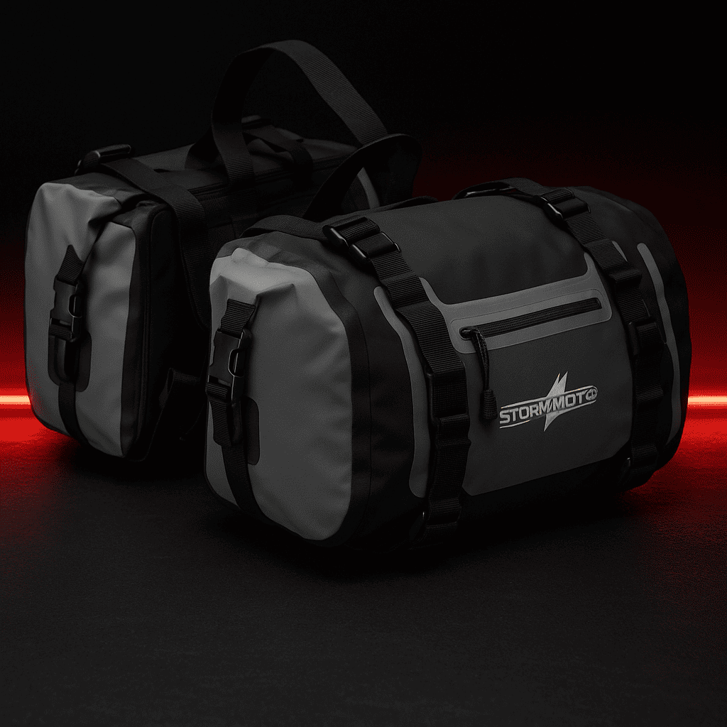Paire de Sacoches cavalières moto 50L étanches – Universelles Adventure – TheRiderBag™