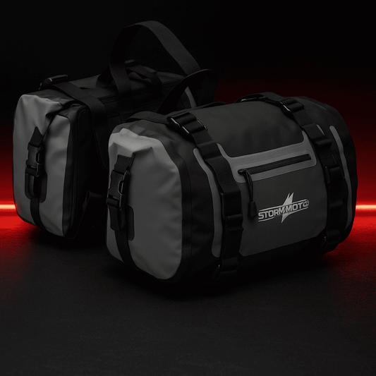Paire de Sacoches cavalières moto 50L étanches – Universelles Adventure – TheRiderBag™