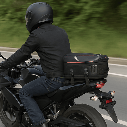 Sacoche de selle moto extensible – 800D étanche & format compact – TheRiderBag™