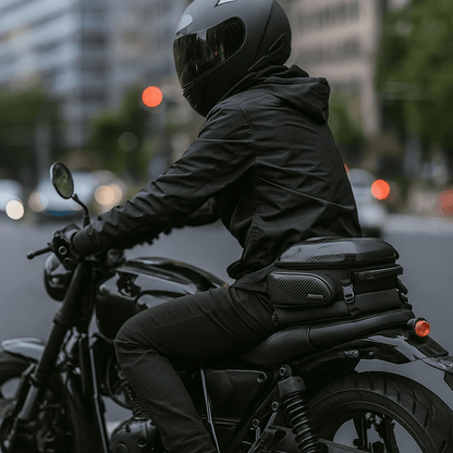 Sacoche de selle moto extensible – 12 à 18 L avec coque EVA – TheRiderBag™